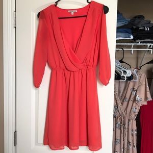 Short summery bright orange dress